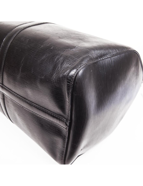 Sac Keepall  60 LOUIS VUITTON vintage cuir épi noir