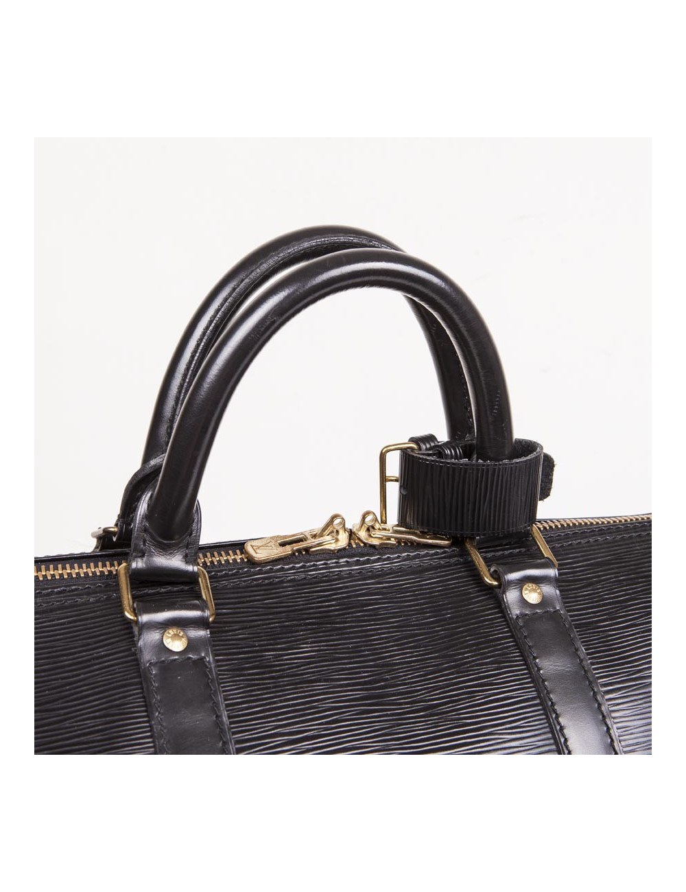 Sac Keepall  60 LOUIS VUITTON vintage cuir épi noir
