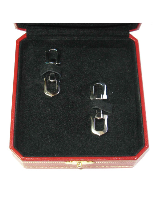 Boutons de manchette CARTIER  en argent massif