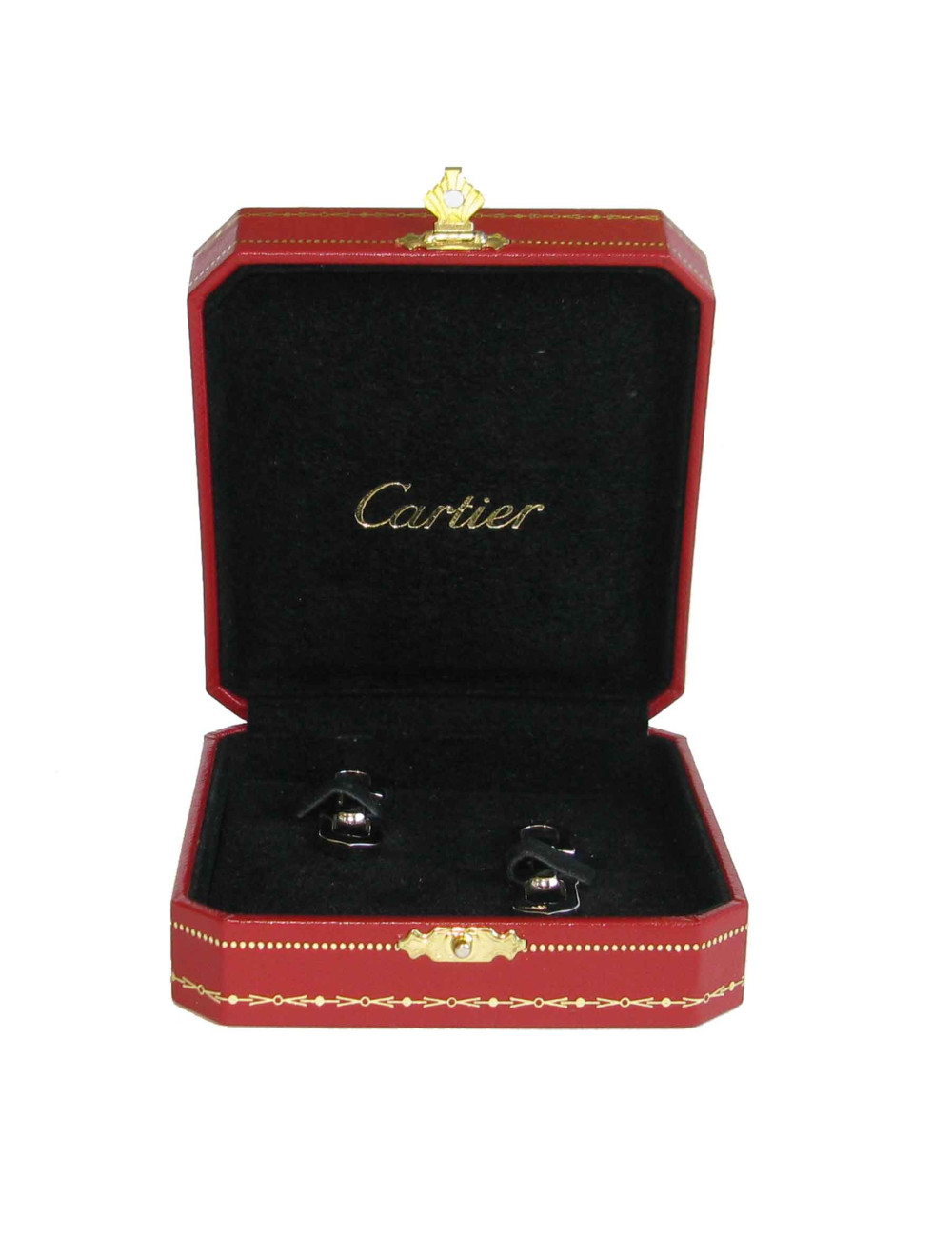 Boutons de manchette CARTIER  en argent massif