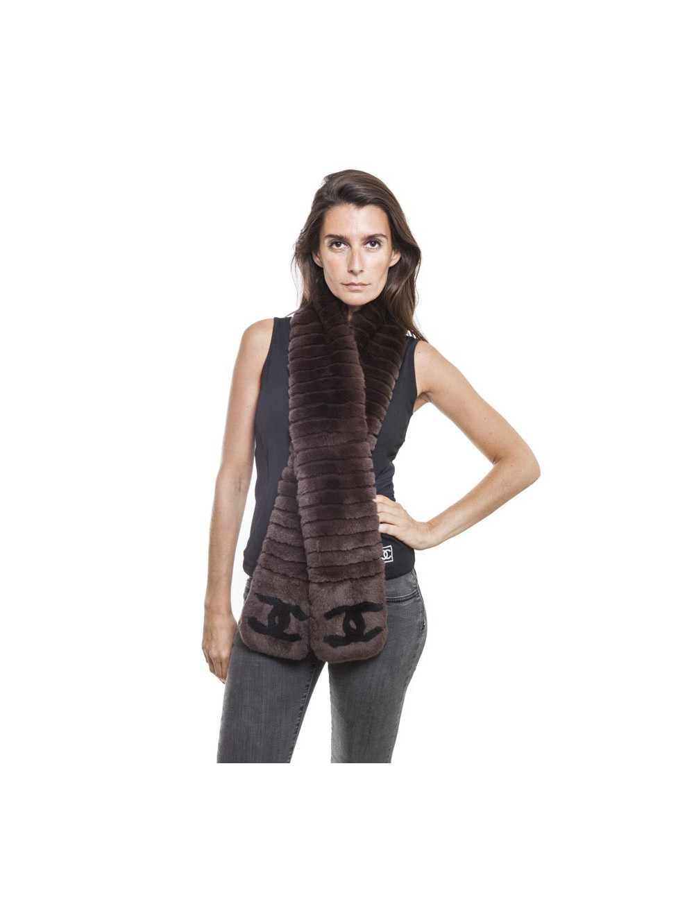 CHANEL Scarf in Brown Orylag Fur