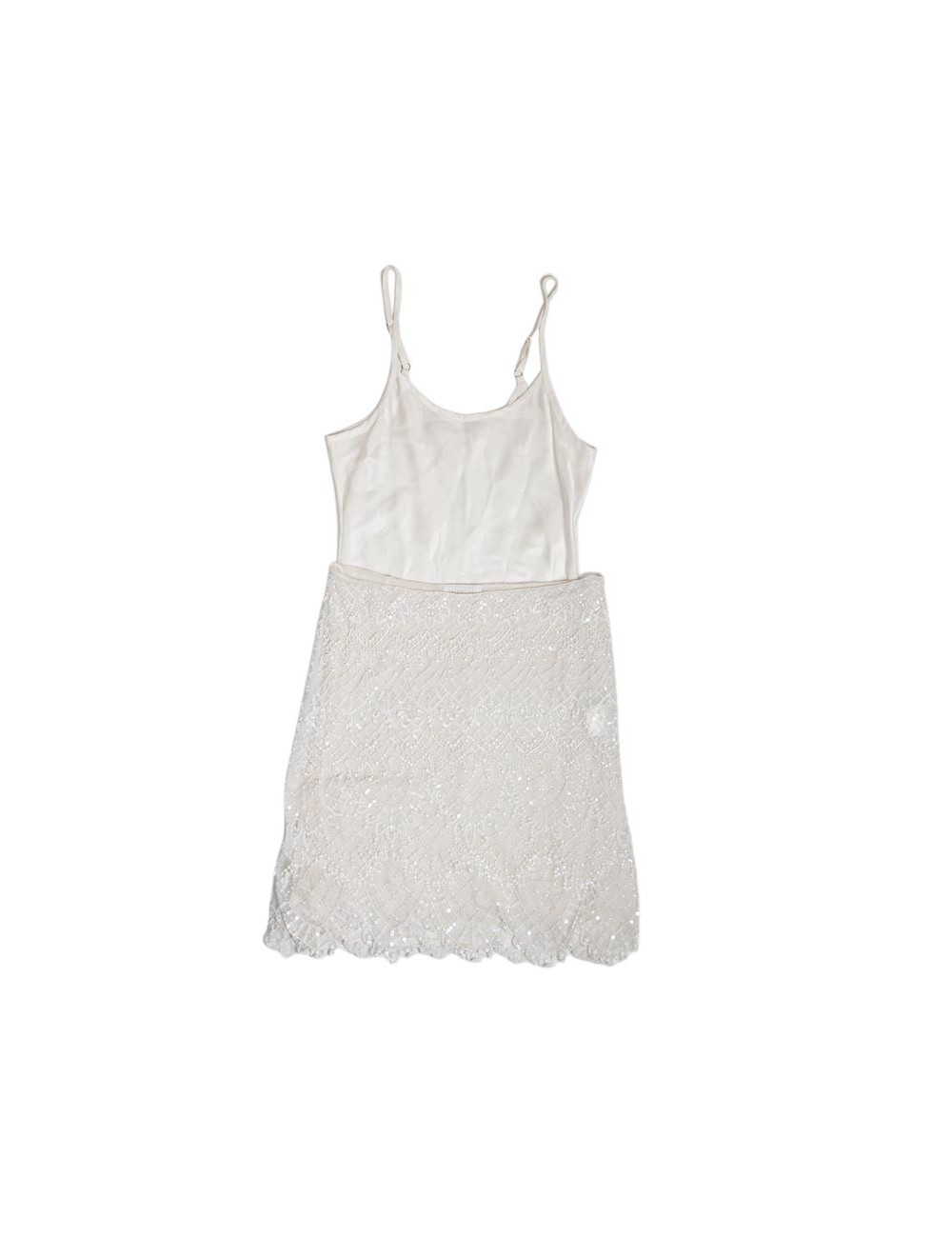 Jupe VALENTINO broderies et sequins blancs