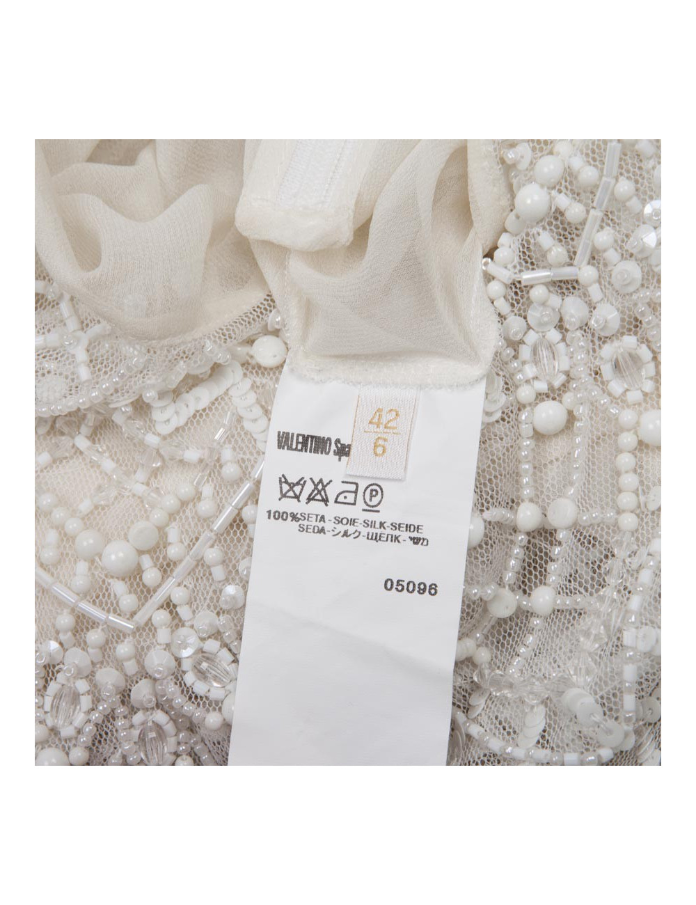 Jupe VALENTINO broderies et sequins blancs