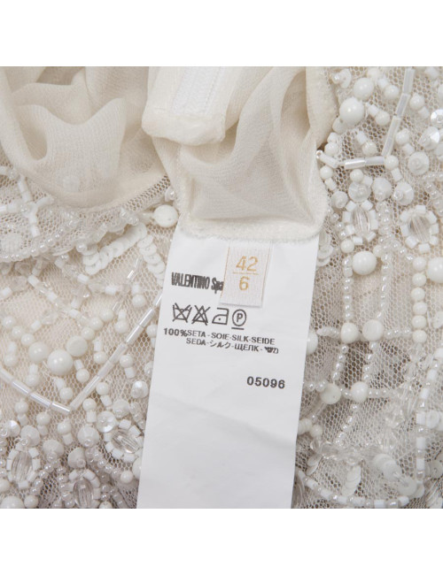 Jupe VALENTINO broderies et sequins blancs