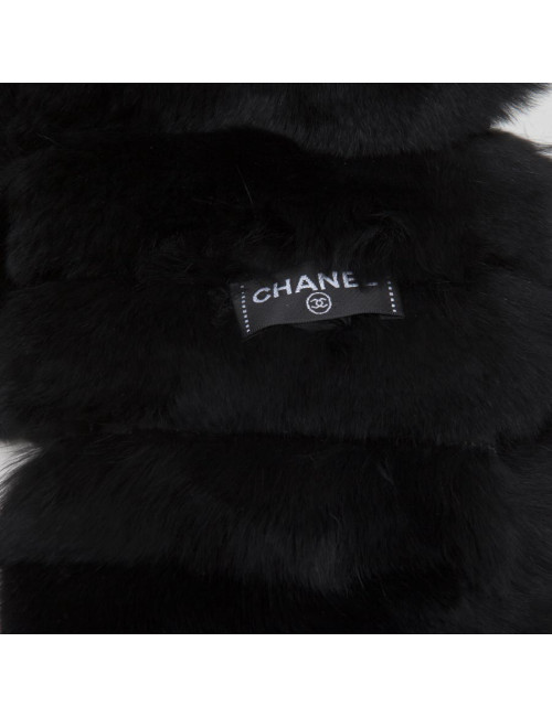 Echarpe CHANEL orilag noire et CC blanc