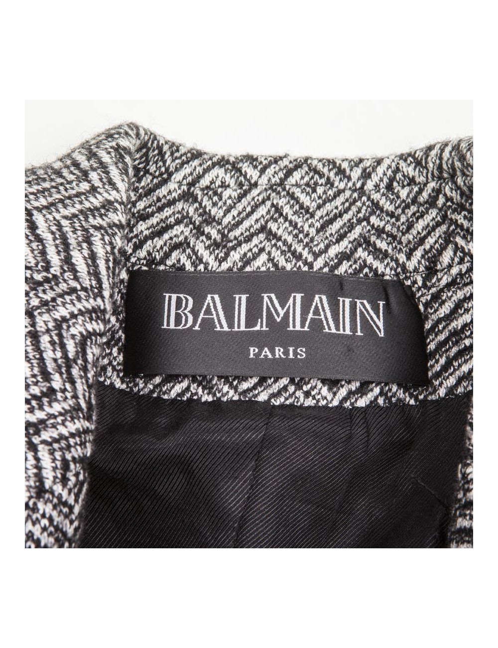 Veste BALMAIN T 40 FR laine grise et noire