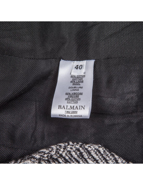 Veste BALMAIN T 40 FR laine grise et noire