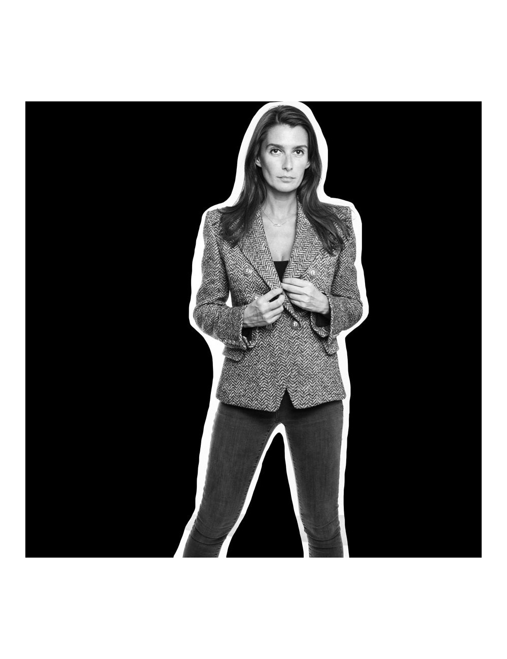 Veste BALMAIN T 40 FR laine grise et noire