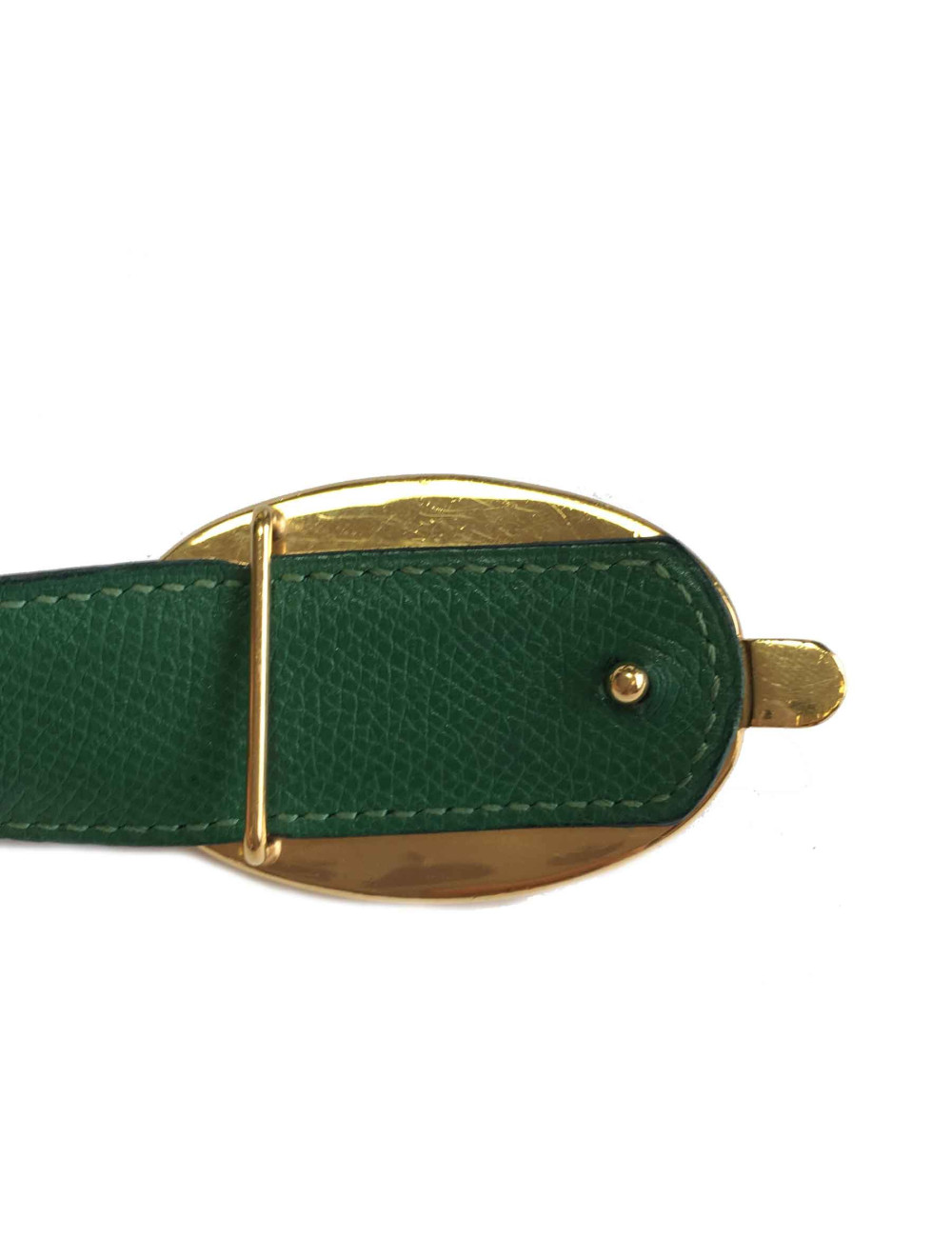Ceinture HERMES réversible T70 en cuir vert et bleu nuit
