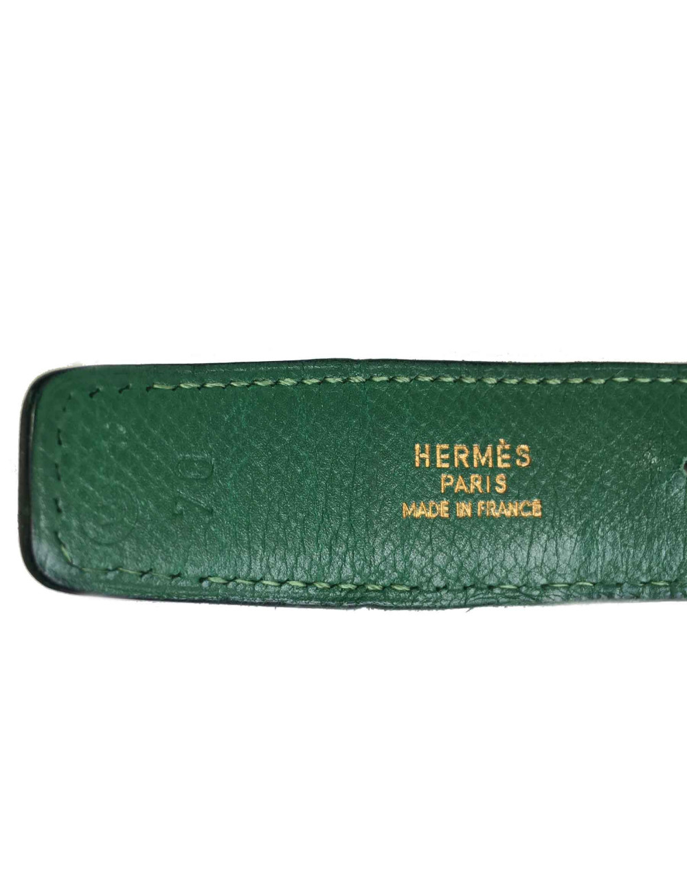 Ceinture HERMES réversible T70 en cuir vert et bleu nuit