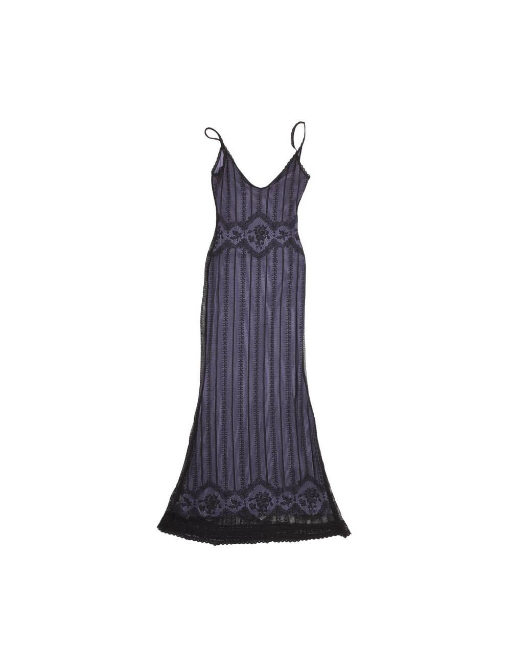 Robe CHRISTIAN DIOR T S violette et dentelle noire