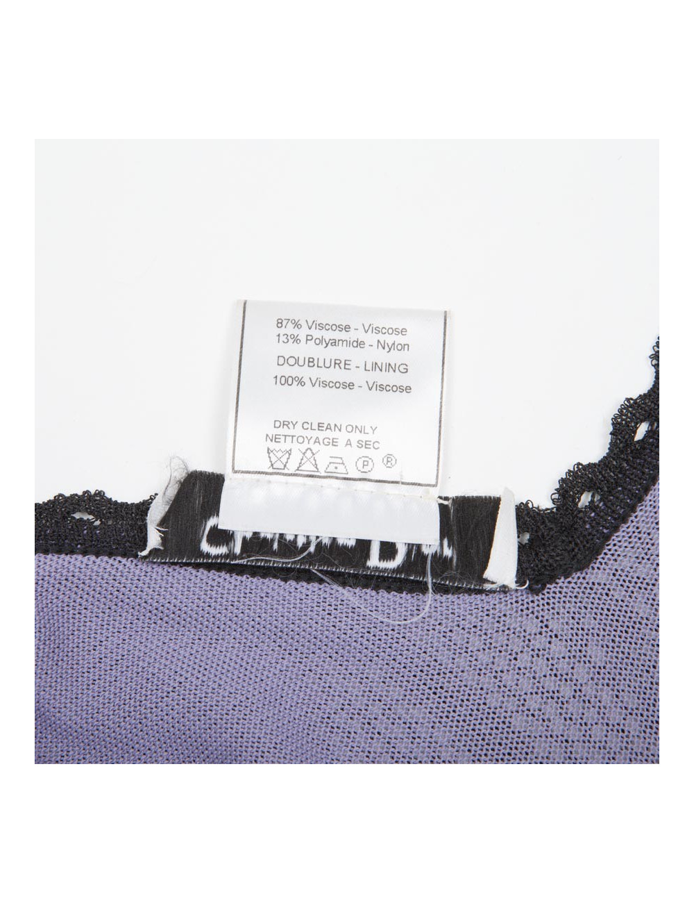 Robe CHRISTIAN DIOR T S violette et dentelle noire