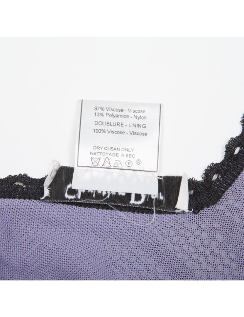 Robe CHRISTIAN DIOR T S violette et dentelle noire