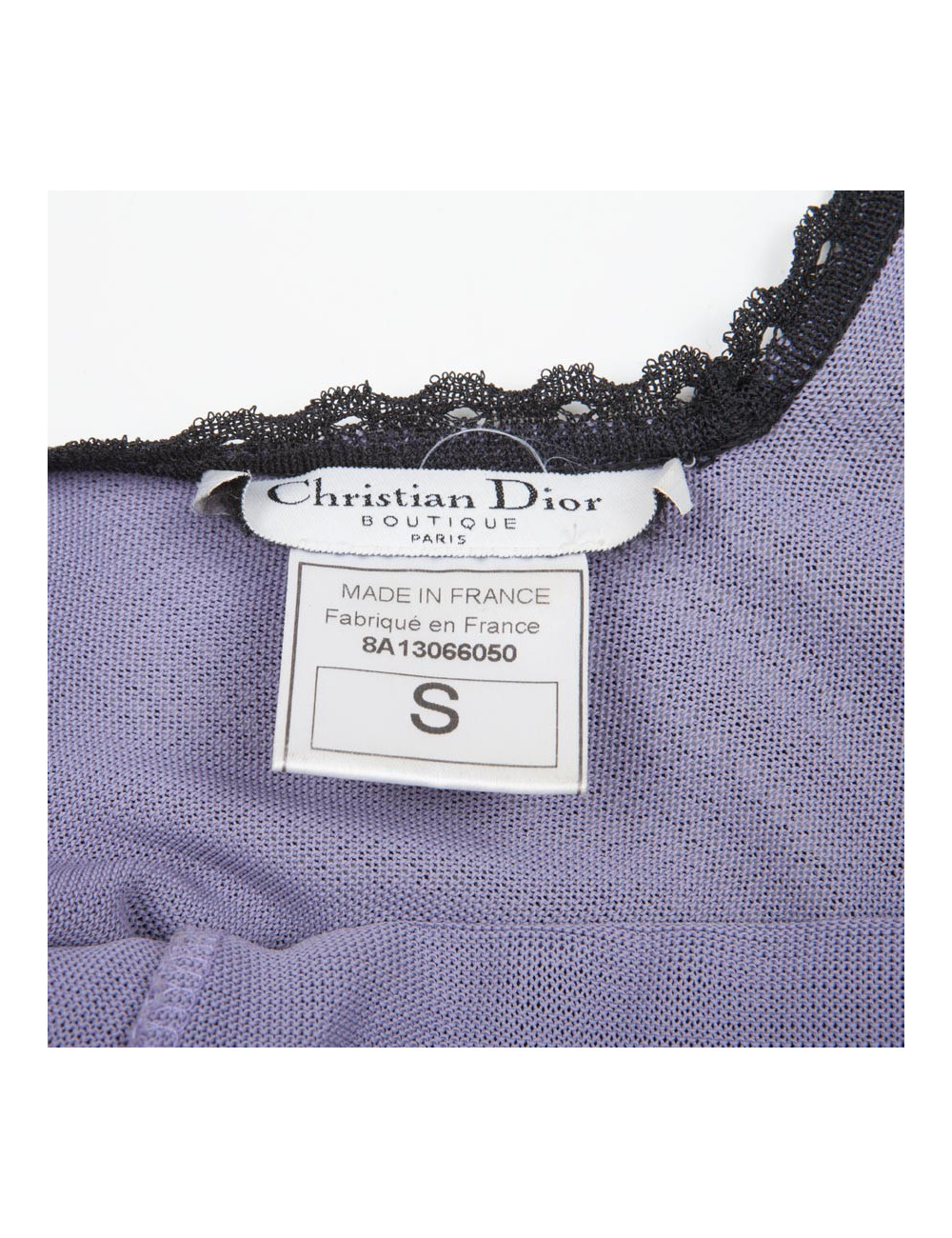 Robe CHRISTIAN DIOR T S violette et dentelle noire