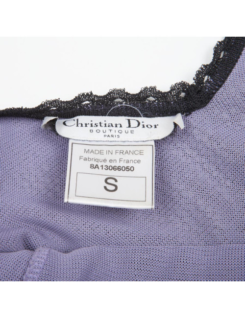 Robe CHRISTIAN DIOR T S violette et dentelle noire