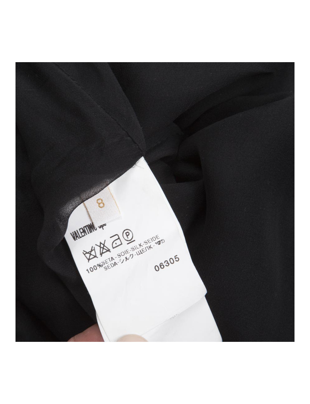 Robe VALENTINO T 40 en soie noire, perles et sequins