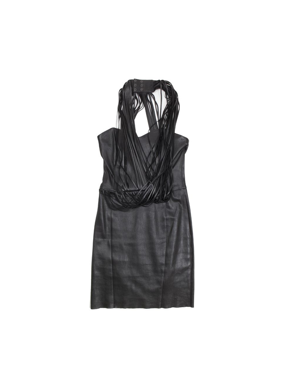 Robe JITROIS T 36 en cuir avec lanières 