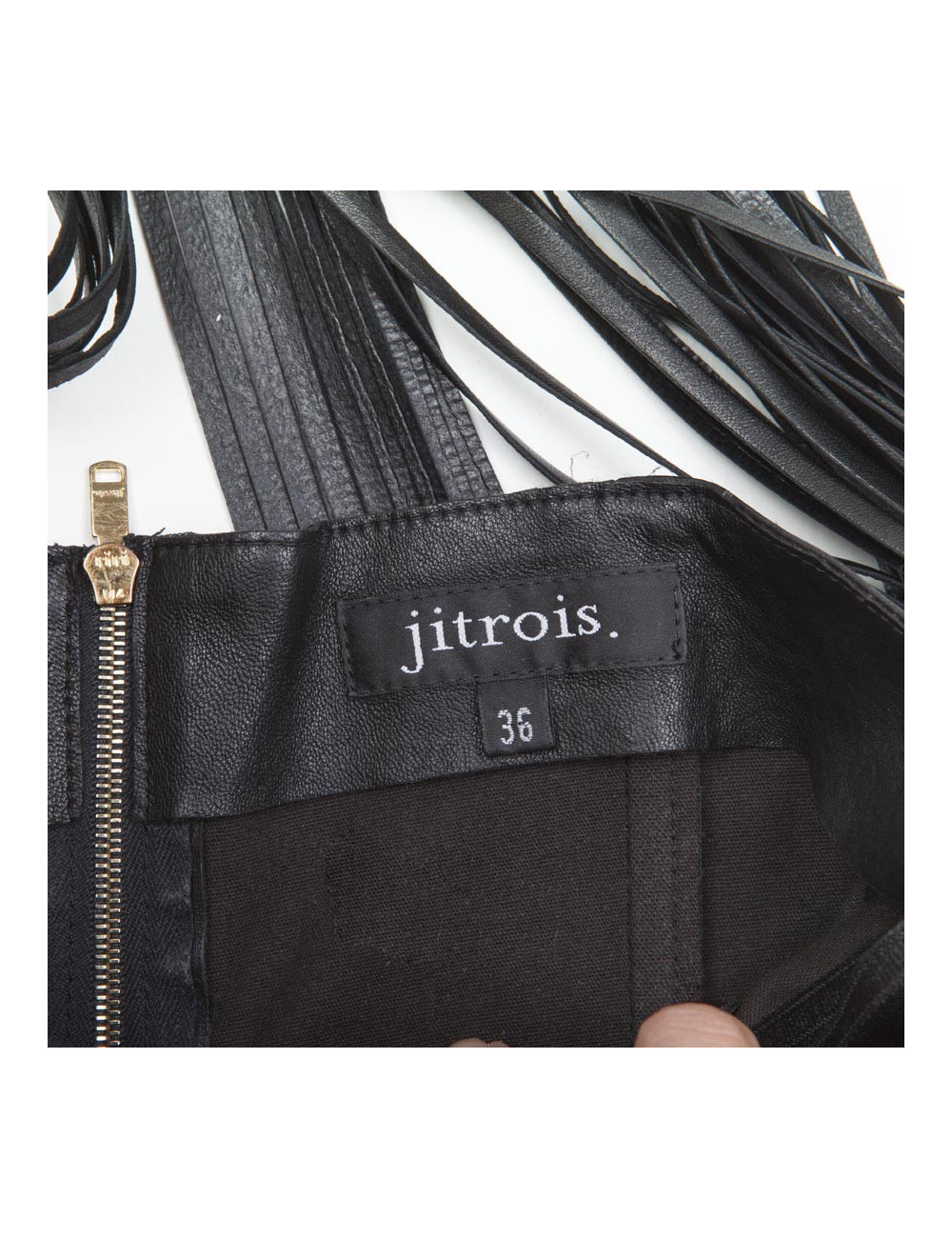 Robe JITROIS T 36 en cuir avec lanières 