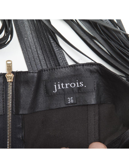 Robe JITROIS T 36 en cuir avec lanières 