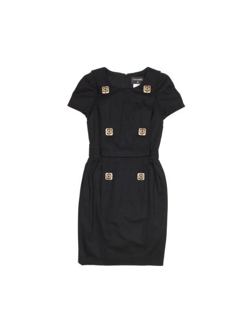Robe CHANEL  34 jersey noir 