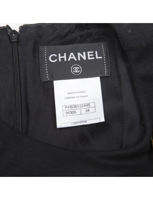 Chanel black jersey dress T.34