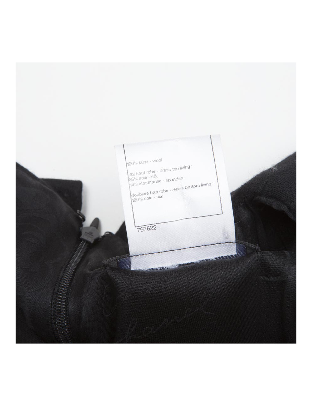 Chanel black jersey dress T.34