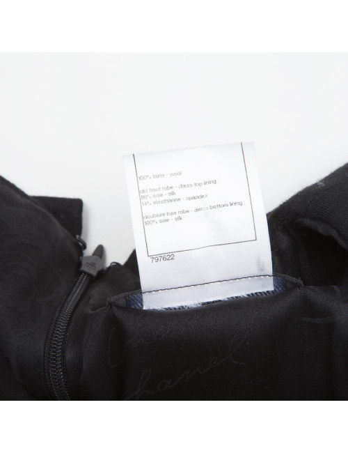 Chanel black jersey dress T.34