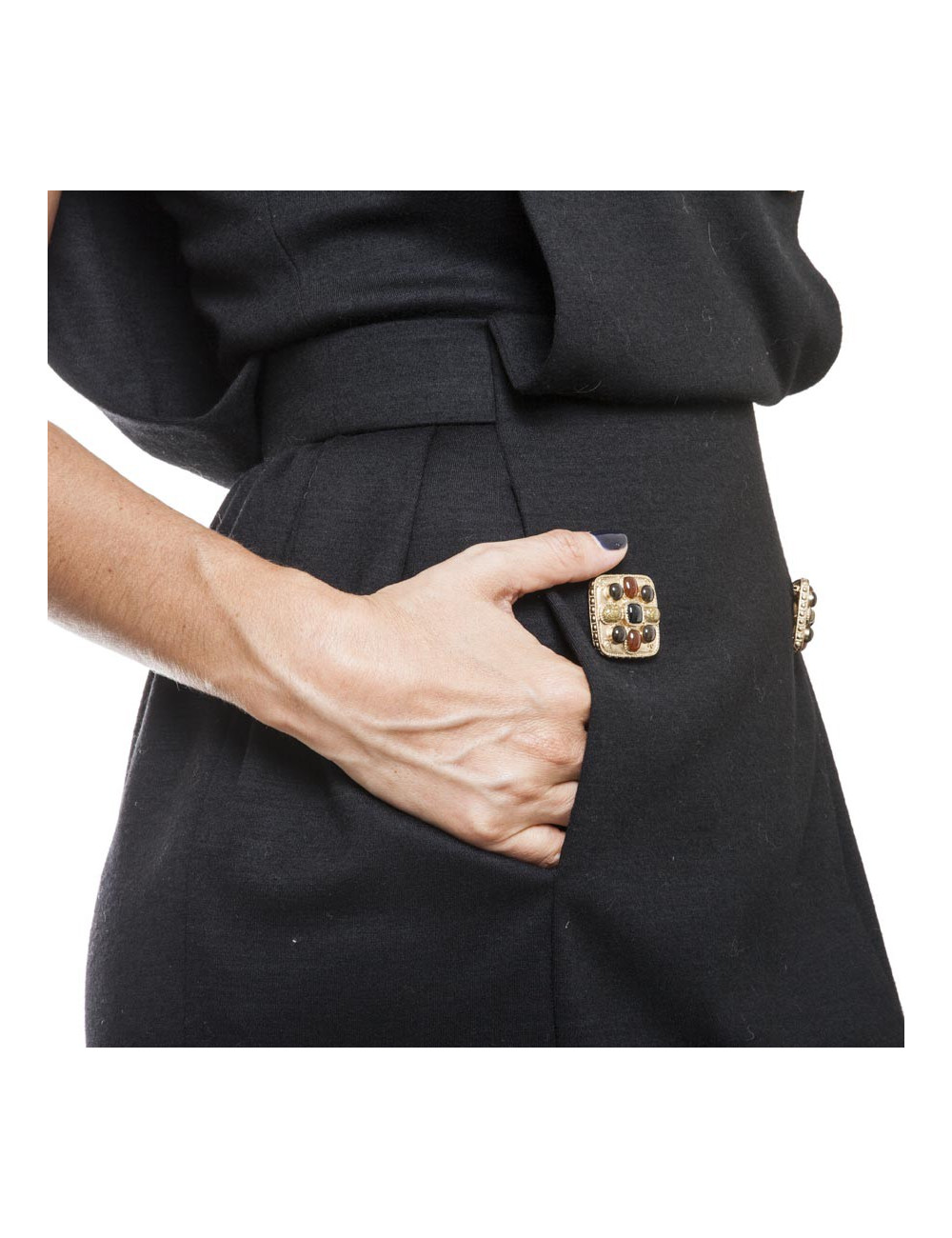 Robe CHANEL  34 jersey noir 