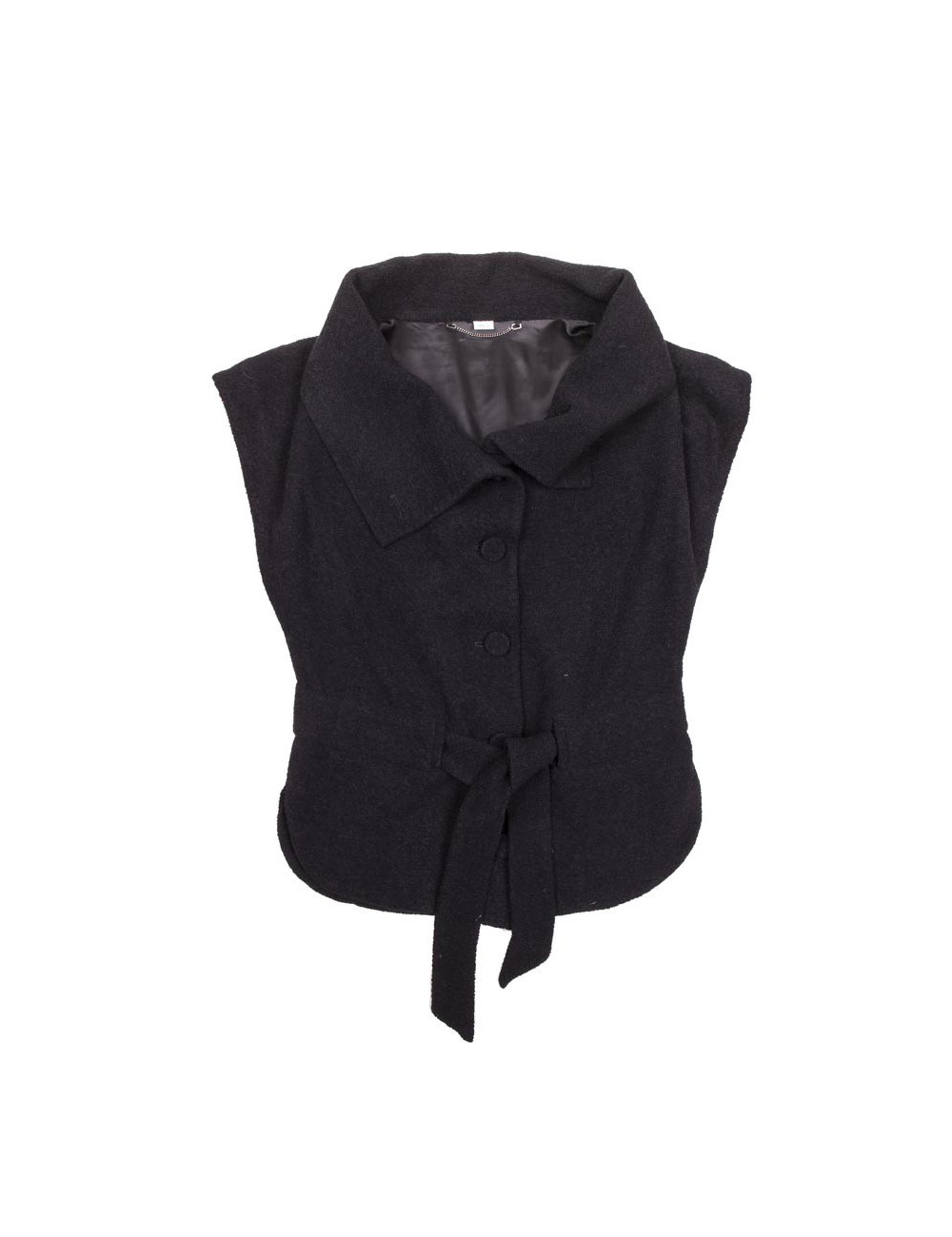 Veste VIKTOR & ROLF T 40 sans manches en laine noire 