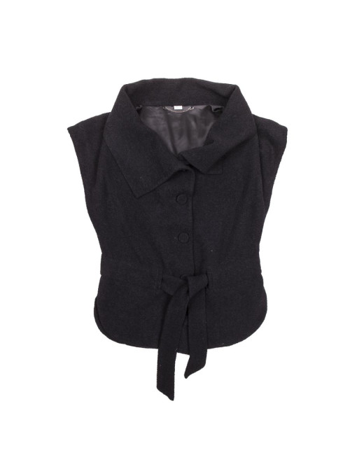 Veste VIKTOR & ROLF T 40 sans manches en laine noire 