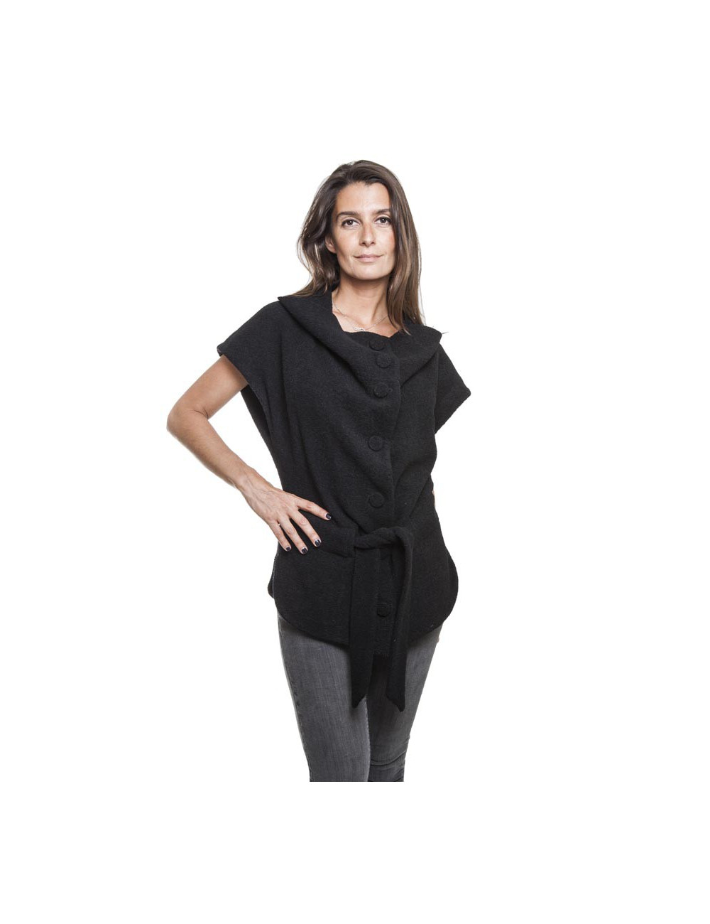 Veste VIKTOR & ROLF T 40 sans manches en laine noire 