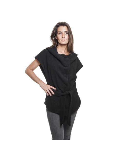 Veste VIKTOR & ROLF T 40 sans manches en laine noire 