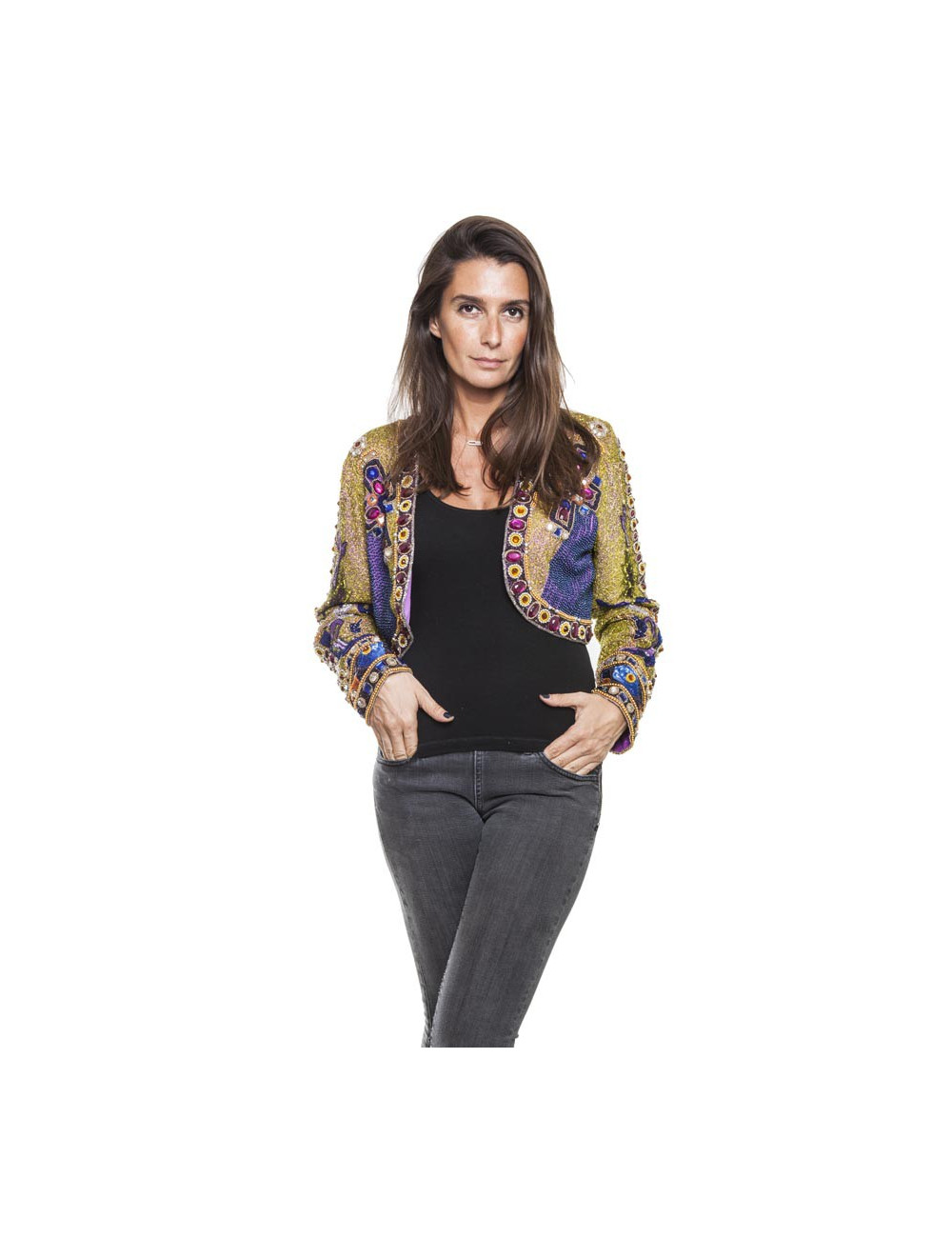 Veste VALENTINO sequins multicolores vintage 