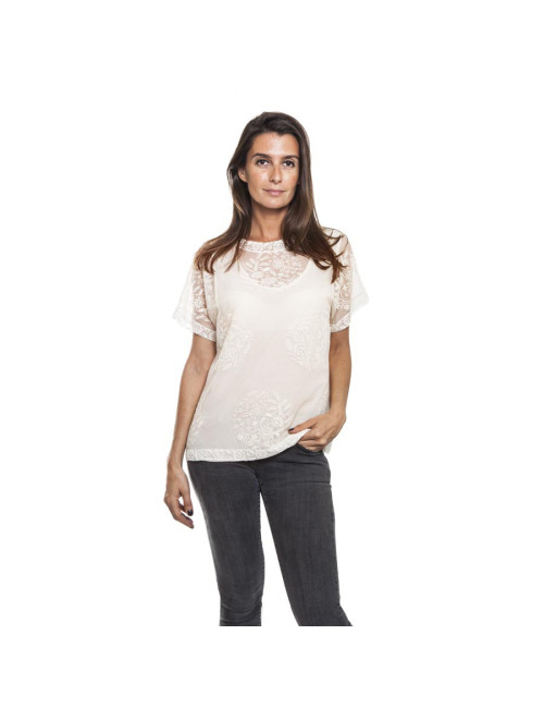 Top CHANEL  dentelle écrue