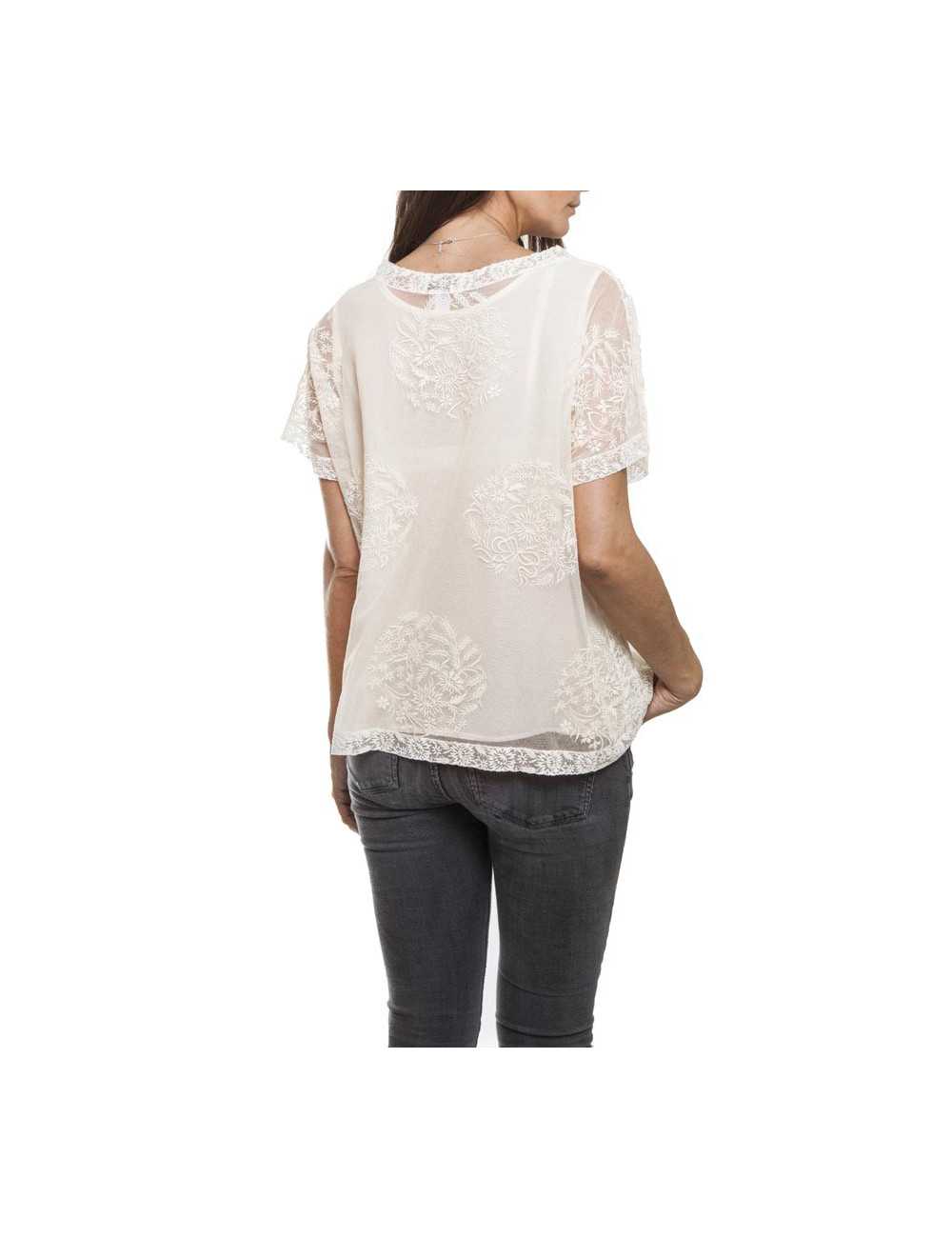 Top CHANEL  dentelle écrue