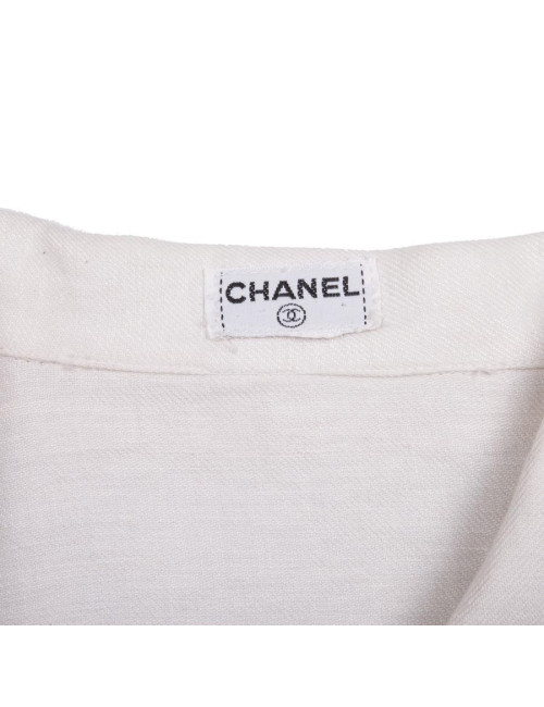 Veste CHANEL Vintage en lin écru