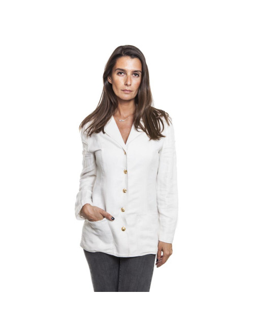 Veste CHANEL Vintage en lin écru