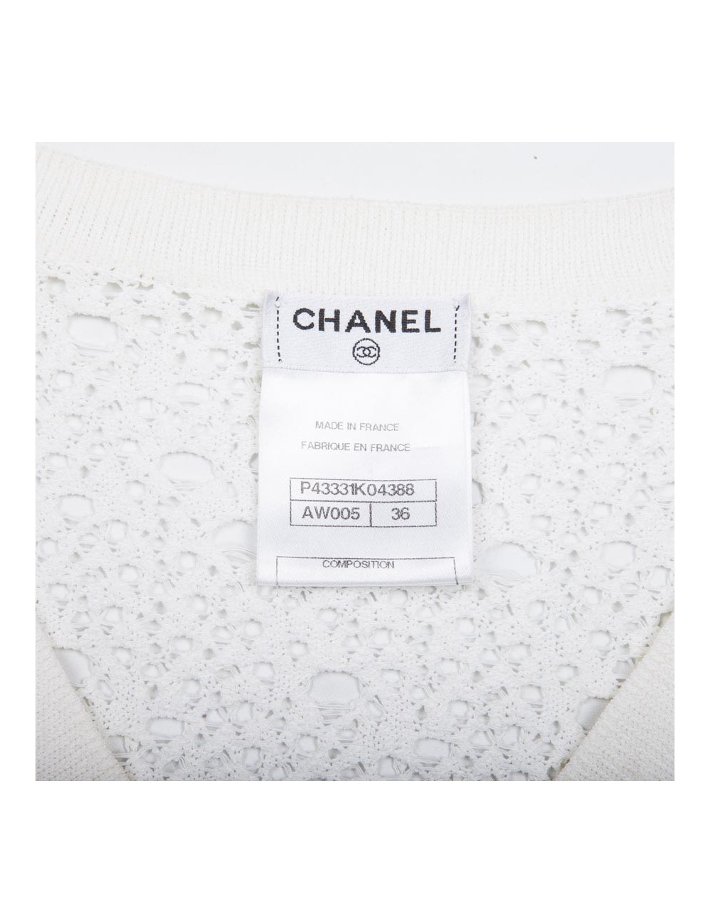 Gilet CHANEL T 36 en mailles blanc
