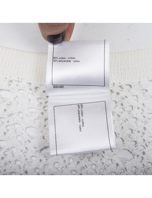 cardigan CHANEL T 36 en maille blanc