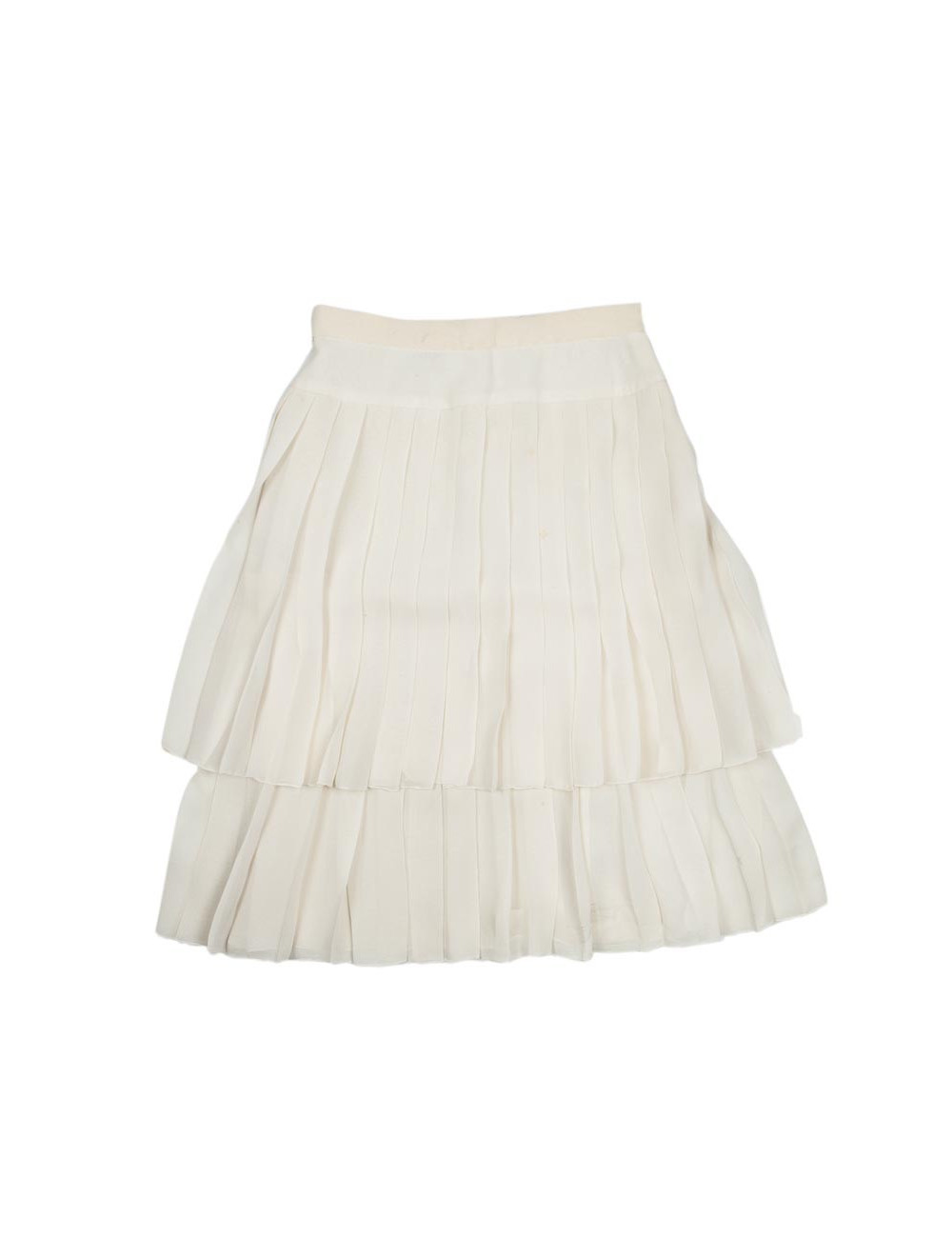 Jupe CHANEL fluide et plissée beige