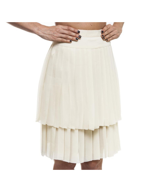 Jupe CHANEL fluide et plissée beige