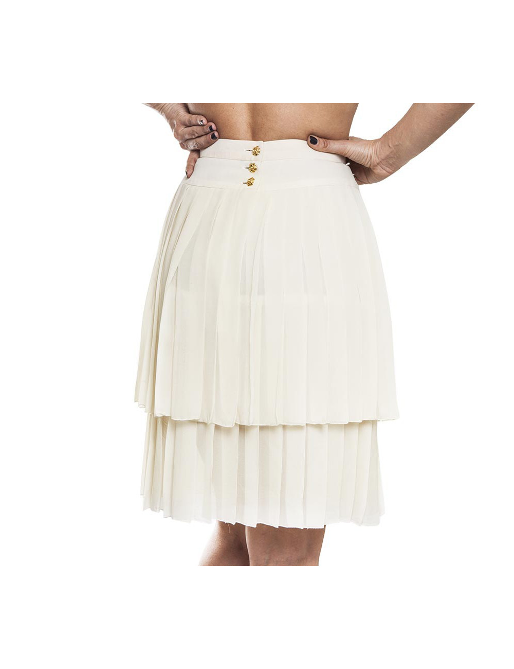 Jupe CHANEL fluide et plissée beige