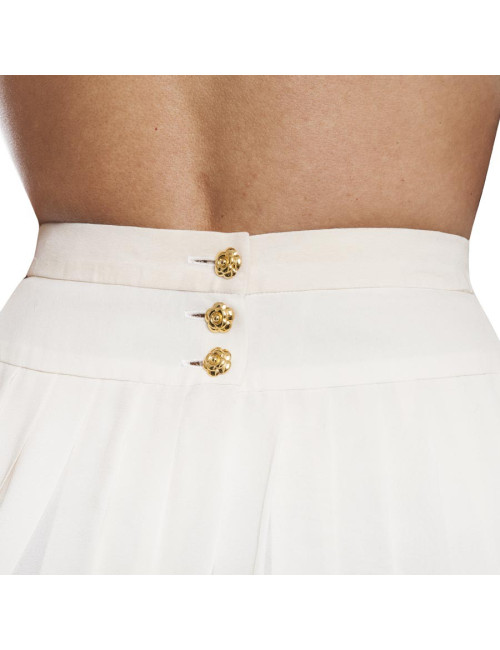 Jupe CHANEL fluide et plissée beige