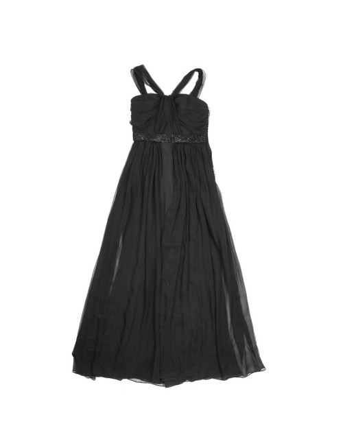 Robe du soir CHRISTIAN DIOR en soie noire T38