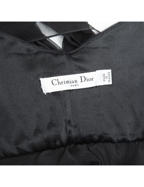 CHRISTIAN DIOR black silk evening dress size 38FR