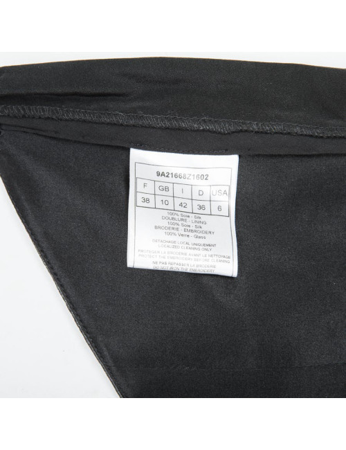 CHRISTIAN DIOR black silk evening dress size 38FR