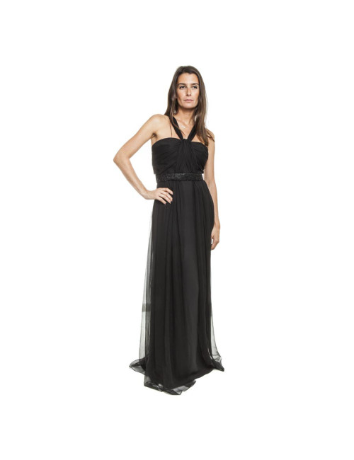 Robe du soir CHRISTIAN DIOR en soie noire T38