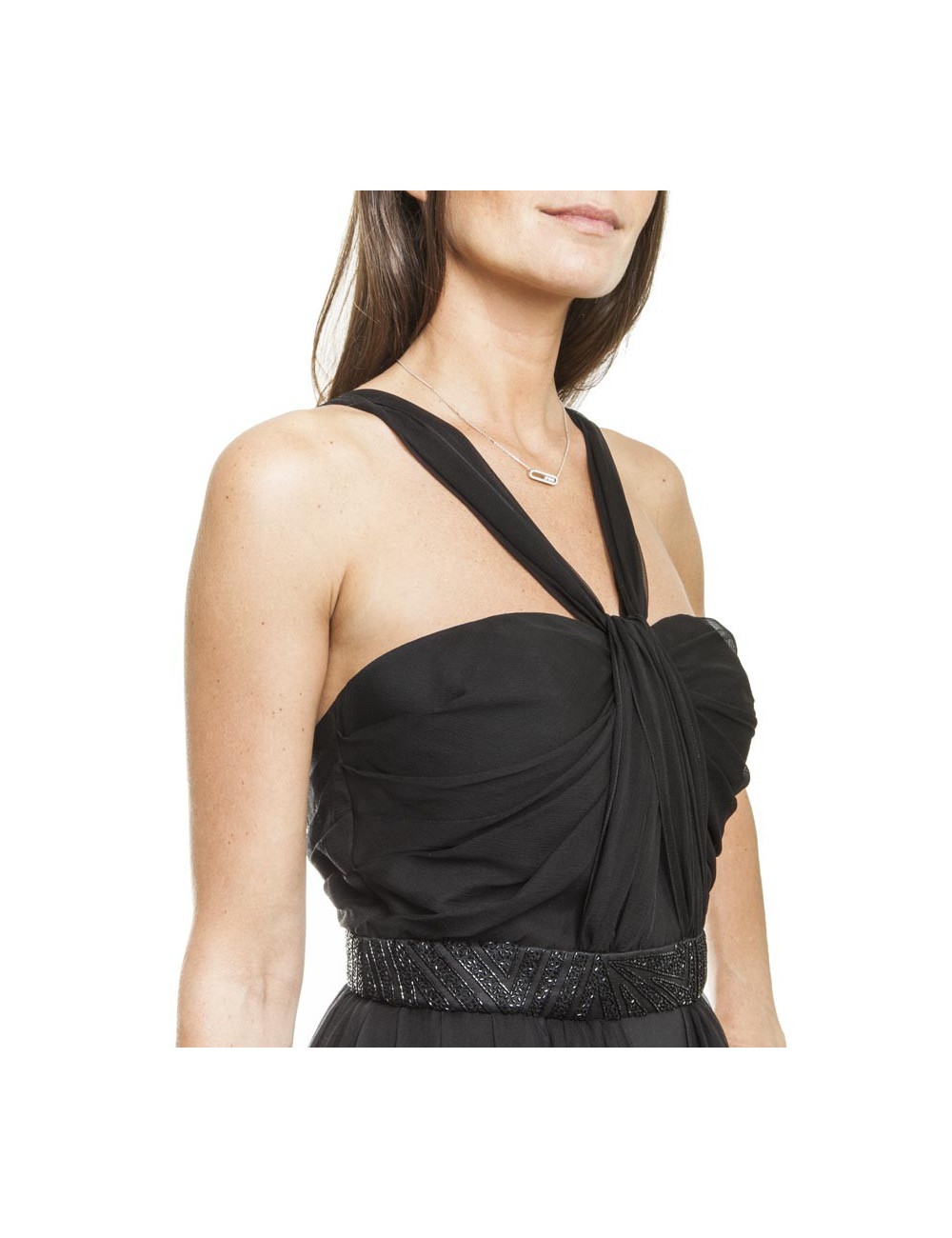 Robe du soir CHRISTIAN DIOR en soie noire T38