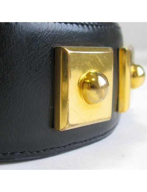 Ceinture Piano HERMES en cuir box noir