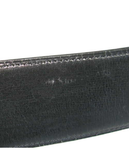 Ceinture Piano HERMES en cuir box noir